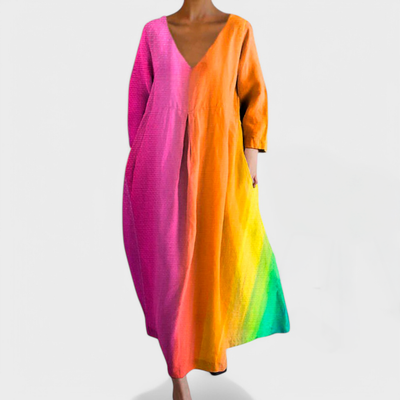 ANA – Colorful Dress with V-Neck
